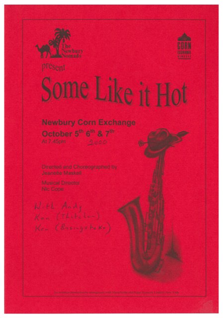 Theatre Programme, 'Some Like it Hot'